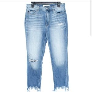 Kancan Jeans Frayed Hem Distressed Blue 9 28 CP